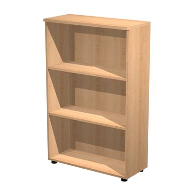 7331910008101-Bibliothèque mi-haute Trend - L80xP35xH120 cm - 2 étagères - imitation hêtre--0