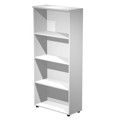 7331920002069-Bibliothèque haute Trend - L80xP35xH180 cm - 3 étagères - gris--0