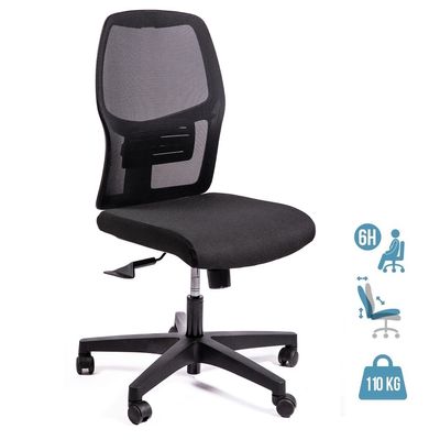 3760388580460-Fauteuil de bureau CALLIOPE - accoudoirs et appui-tête en option - noir--0