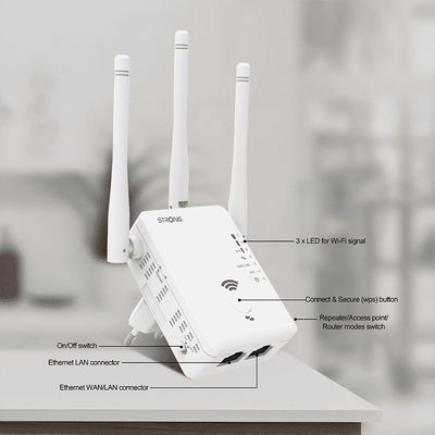 9120072373831-Strong Dual Band Repeater 750 - Répéteur Wifi 3 antennes + 2 ports Ethernet--4