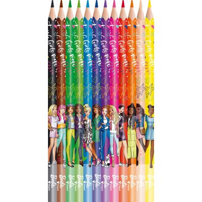 3154148622079-Maped Licence Barbie - 12 Crayons de couleur en pochette carton--1