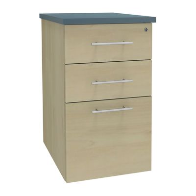 3253310220928-Caisson HT bureau - steely/stelly manager - Profondeur 60 cm - erable - top bleu argile--0