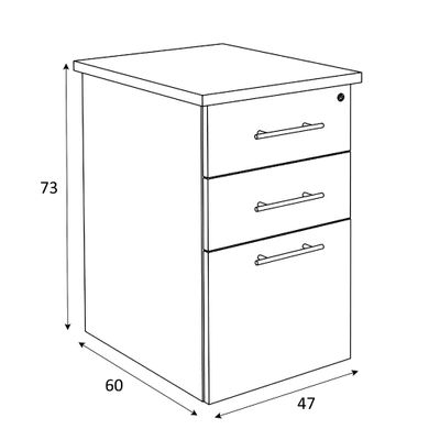 3253310220928-Caisson HT bureau - steely/stelly manager - Profondeur 60 cm - erable - top bleu argile--1