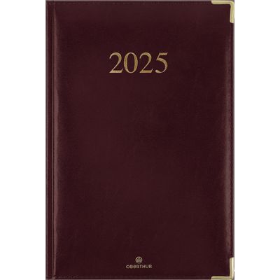 3664447206301-Agenda Kiev - 1 semaine sur 2 pages - 17 x 24,5 cm - bordeaux - Oberthur--0