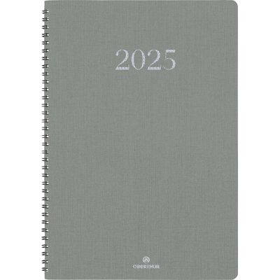3664447181202-Agenda de poche spiralé Galway - 1 semaine sur 2 pages - 10 x 15 cm - olive - Oberthur--0