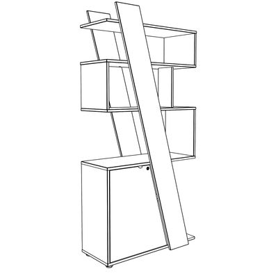 3253310544574-Bibliothèque KHEOPS  - porte à gauche - structure carbone - finition imitation chêne clair--1