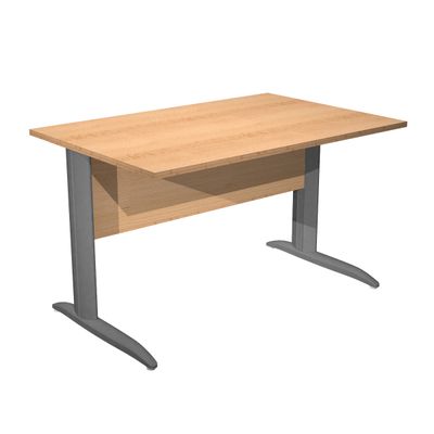 0404052255980-Bureau droit Trend - L160 - Pieds métals - plateau imitation hêtre - pied anthracite--0