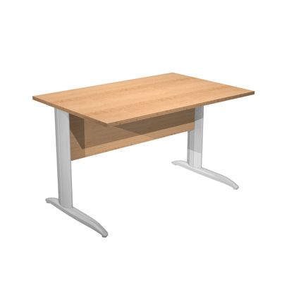 0404052255348-Bureau droit Trend - L120 - Pieds métals - plateau imitation hêtre - pied effet chromé--0