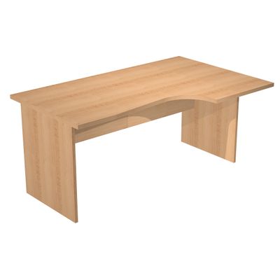 0404052256918-Bureau compact Trend - L160 cm - retour à droite - pieds panneaux - plateau imitation hêtre - (pied de renfort obligatoire à rajou--0