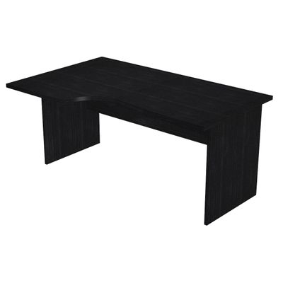 0404052257526-Bureau compact Trend - L160 cm - retour à gauche - pieds panneaux - plateau imitation frêne noir--0