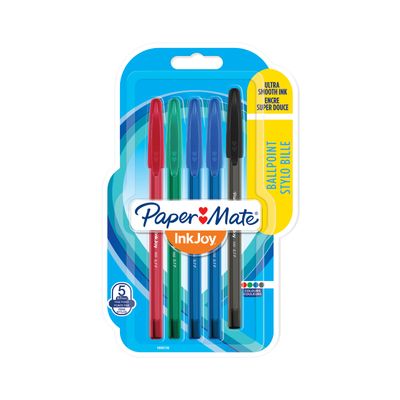 3501179567358-PAPER MATE® INKJOY 100™ - Blister de 5 stylos bille capuchonnés
Couleurs assorties standards - Poin--0
