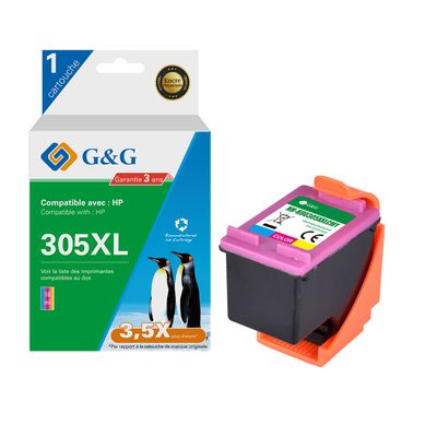 6941881289617-Cartouche compatible HP 305X - cyan, magenta, jaune - G&G--0