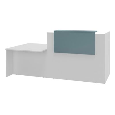 0404052435955-Banque d'accueil OLA - Ensemble composé d'un module haut + un module PMR et d'une tablette bleu argile - L222,5--0