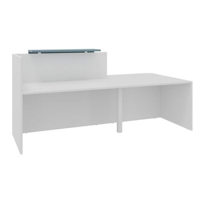 0404052435955-Banque d'accueil OLA - Ensemble composé d'un module haut + un module PMR et d'une tablette bleu argile - L222,5--1