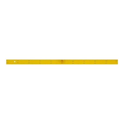 3701254703477-Wonday - Règle plate avec bouton pour tableau magnétique - 1m - en bois laqué - jaune-Avant-0