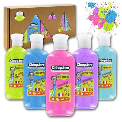 3134725015050-Cléopâtre NEFERTARI - Lot de 5 gels pailletés - néons - 100ml-P_405113690_1-0