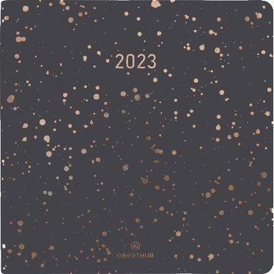 3664447126654-Agenda Céleste - 1 semaine sur 2 pages - 16,5 x 16,5 cm - anthracite - Oberthur-P_405120317_1-0
