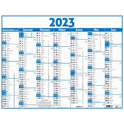 3664447135953-Oberthur Classique - Calendrier 7 mois par face - 43 x 55 cm - bleu-P_405120438_1-0