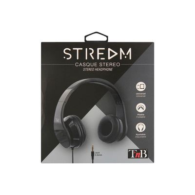 3303170088050-T'nB STREAM - Casque filaire prise jack 3,5mm - noir-P_405150565_4-3