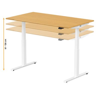 3760350282576-Bureau électrique UGO - L200x80cm - pieds blancs - plateau chêne massif-P_405156105_7-6