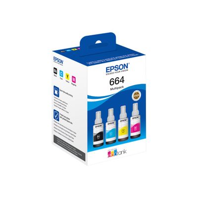 8715946685205-Epson EcoTank 664 - pack de 4 - noir, jaune, cyan, magenta - réservoir d'encre original-Angle gauche-1