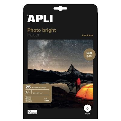 8410782044581-Apli Paper - Papier photo brillant - A4 - 280 g/m² - 25 feuilles--0