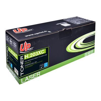 3584770899080-Cartouche laser compatible HP 203X - cyan - UPrint H.203XC-Angle gauche-1