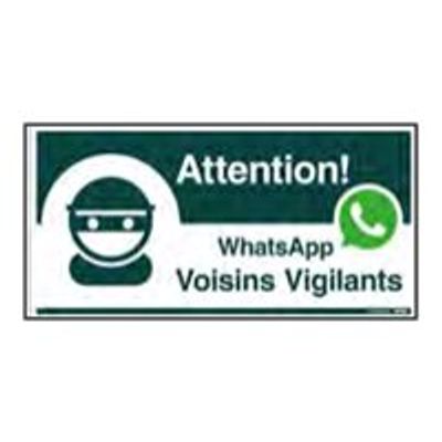 8711234129932-Pickup - Panneau de signalisation - 300 x 150 mm - Whatsapp voisins vigilants-Avant-0