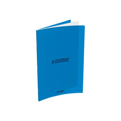 3020120216911-Conquérant Classique - Cahier polypro 24 x 32 cm - 96 pages - grands carreaux (Seyes) - bleu-Avant-0