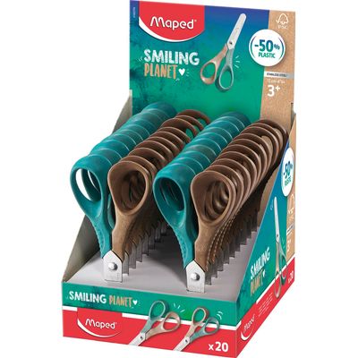 3154144720212-Maped Smiling Planet - Ciseaux Vivo 12 cm - disponible dans différentes couleurs - 50% en fibre de  bo--0
