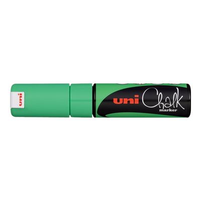 4902778140123-UNI CHALK - Marqueur craie - pointe biseau large - vert fluo-Angle gauche-0
