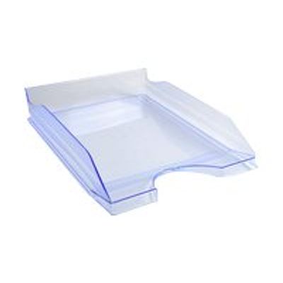 2012349308523-Exacompta Ecotray - Corbeille à courrier bleu glacé translucide-Angle gauche-1