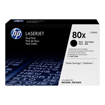 0886112379643-HP 80X - Pack de 2 - noir - cartouche laser d'origine-Avant-1