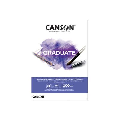3148950021199-Canson Graduate Mixed Media - Bloc dessin - 20 feuilles - A4 - 200 gr-Avant-0
