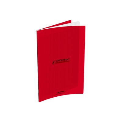 3020120216935-Conquérant Classique - Cahier polypro 24 x 32 cm - 96 pages - grands carreaux (Seyes) - rouge-Avant-0