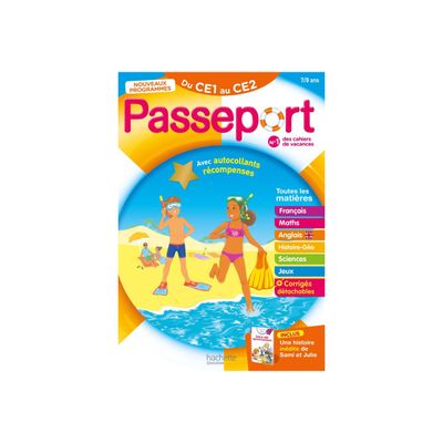 9782017147855-Passeport Cahier de Vacances - Du CE1 au CE2 - livre d'exercices-Avant-0