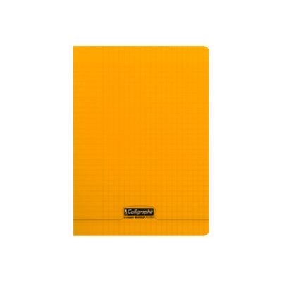 3210330183381-Calligraphe 8000 - Cahier polypro A4 (21x29,7 cm) - 96 pages - petits carreaux (5x5 mm) - orange-Avant-0