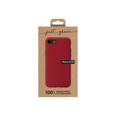 3571211427148-Just Green - Coque de protection souple pour Iphone SE (2020)/8/7/6S/6 - rouge-Avant-3