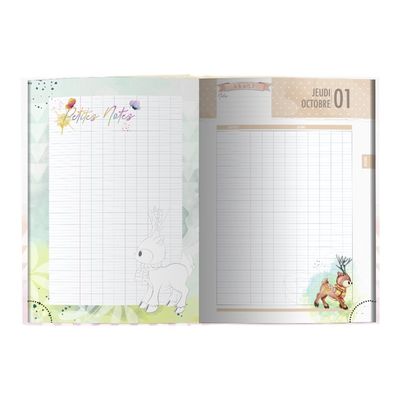 3592930017434-Bouchut - Agenda Dino vert - 1 jour par page - 12,5 x 17,5 cm-Avant-3