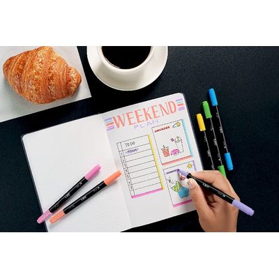 3086123681347-BIC Intensity Dual Tip - 6 Feutres Surligneurs double pointe - couleurs assorties--3
