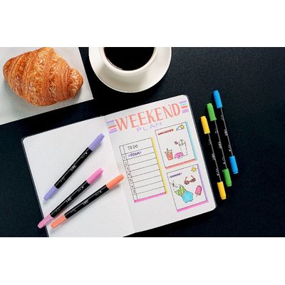 3086123681347-BIC Intensity Dual Tip - 6 Feutres Surligneurs double pointe - couleurs assorties--2