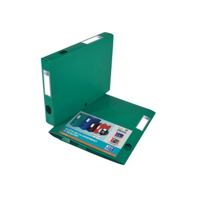 3045050357251-Oxford Memphis - Boîte de classement plastique - dos 40 mm - vert-Angle droit-0