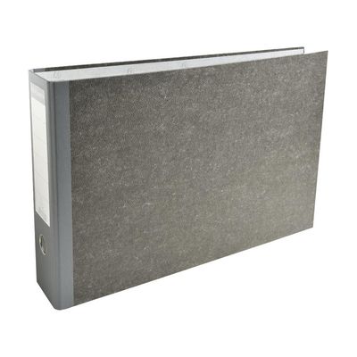 3130630538103-Exacompta - Classeur à levier - Dos 70 mm - A3 paysage - pour 550 feuilles - gris marbré avec dos gri--0