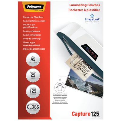 0775115396330-Fellowes - 25 pochettes de plastification A4 (216 x 303 mm) - 125 microns - brillantes --0
