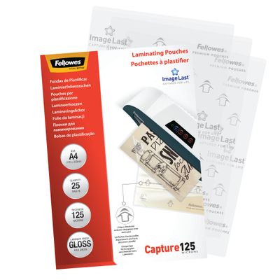 0775115396330-Fellowes - 25 pochettes de plastification A4 (216 x 303 mm) - 125 microns - brillantes --1