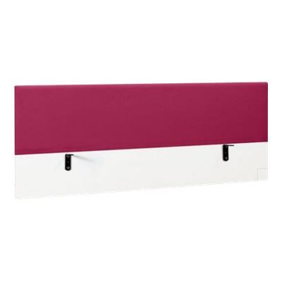 3483600495228-Écran de séparation pour bureau SUNDAY - L160 x H60 - tissu framboise-Angle gauche-0