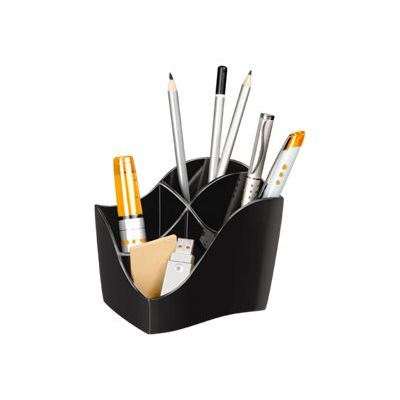3462153401603-CEP Ellypse - Multipot à crayons 4 compartiments - noir-Angle gauche-0