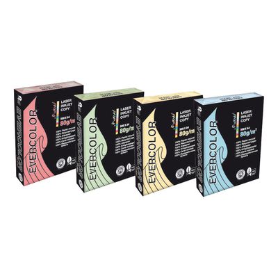 3288580400152-Clairefontaine Evercolor - Papier couleur recyclé - A4 (210 x 297 mm) - 80g/m² - Ramette -Angle gauche-1