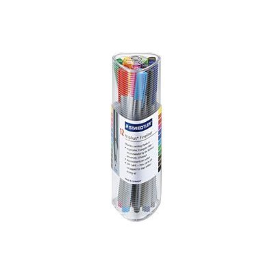 4007817333372-STAEDTLER triplus - 12 Feutres fin - couleurs assorties - 0.3 mm-Avant-0