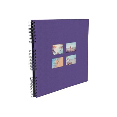 3130630151180-Exacompta Milano - Album photos 32 x 32 cm - 60 pages - violet-Angle gauche-0